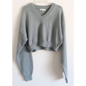 Madewell Overcast Blue Supercrop Pullover Sweater NWT - Size Large